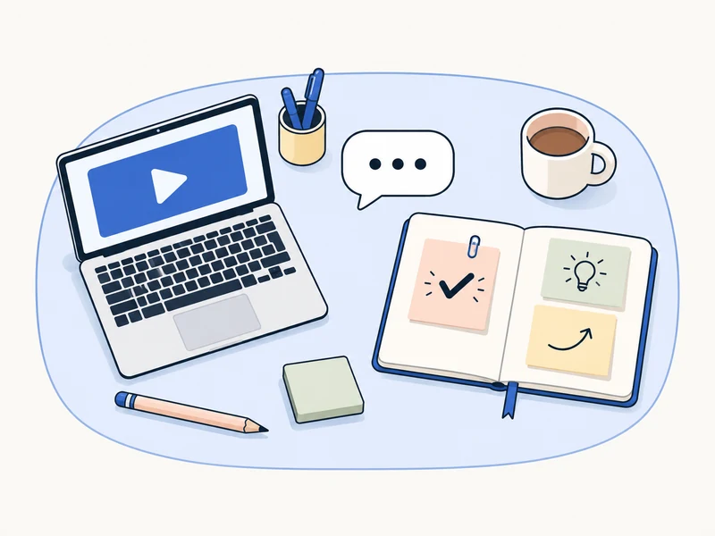 A shared creative tabletop with video tools and a brand planning notebook.
